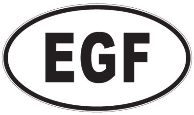 EGF - 3 Letter Initials Oval Magnet
