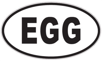 EGG - 3 Letter Initials Oval Magnet