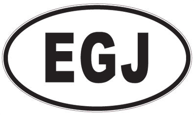 EGJ - 3 Letter Initials Oval Magnet