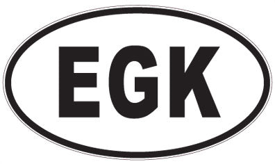 EGK - 3 Letter Initials Oval Magnet