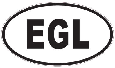EGL - 3 Letter Initials Oval Magnet