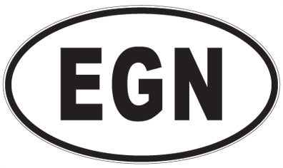EGN - 3 Letter Initials Oval Magnet