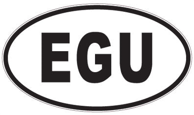 EGU - 3 Letter Initials Oval Magnet