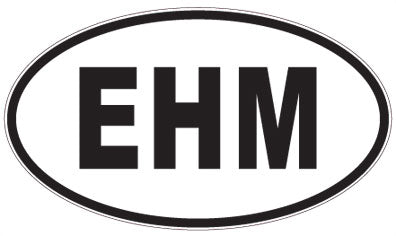 EHM - 3 Letter Initials Oval Magnet