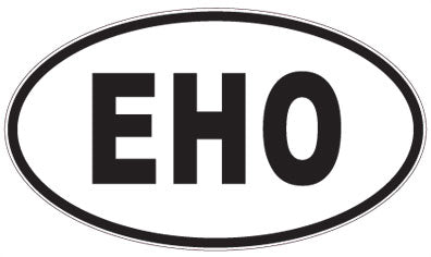 EHO - 3 Letter Initials Oval Magnet
