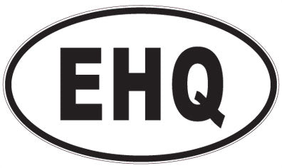 EHQ - 3 Letter Initials Oval Magnet