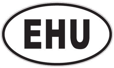 EHU - 3 Letter Initials Oval Magnet