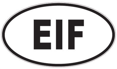 EIF - 3 Letter Initials Oval Magnet