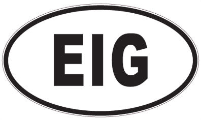 EIG - 3 Letter Initials Oval Magnet