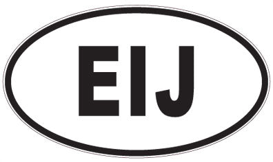 EIJ - 3 Letter Initials Oval Magnet