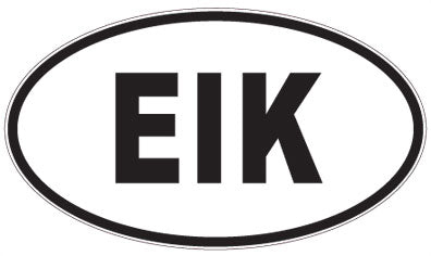 EIK - 3 Letter Initials Oval Magnet