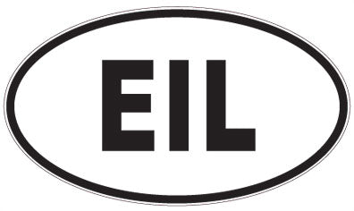 EIL - 3 Letter Initials Oval Magnet