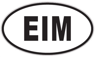 EIM - 3 Letter Initials Oval Sticker