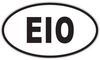 EIO - 3 Letter Initials Oval Magnet