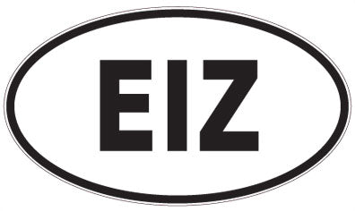 EIZ - 3 Letter Initials Oval Magnet