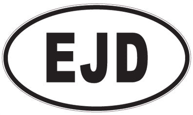 EJD - 3 Letter Initials Oval Magnet