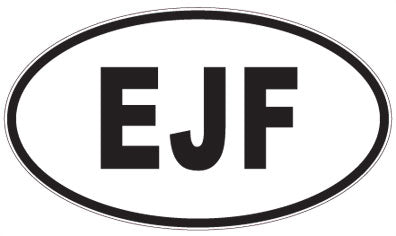 EJF - 3 Letter Initials Oval Magnet
