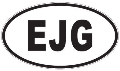 EJG - 3 Letter Initials Oval Magnet