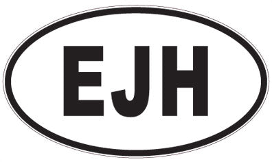 EJH - 3 Letter Initials Oval Magnet