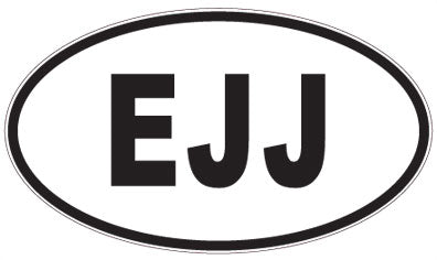 EJJ - 3 Letter Initials Oval Magnet