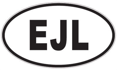 EJL - 3 Letter Initials Oval Magnet