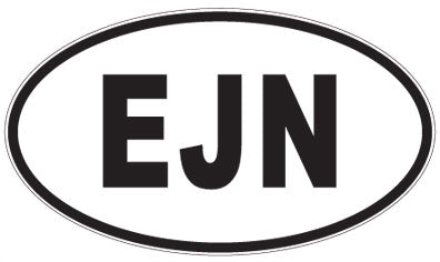 EJN - 3 Letter Initials Oval Magnet