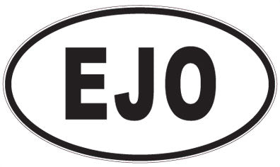 EJO - 3 Letter Initials Oval Magnet