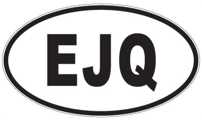 EJQ - 3 Letter Initials Oval Magnet