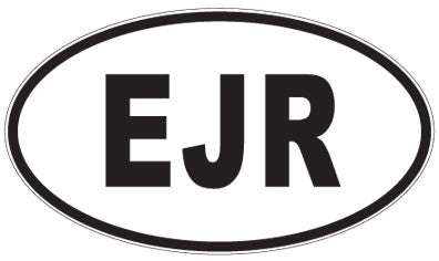 EJR - 3 Letter Initials Oval Sticker