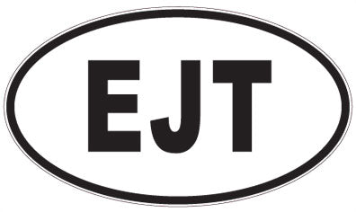 EJT - 3 Letter Initials Oval Magnet