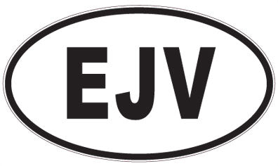 EJV - 3 Letter Initials Oval Magnet