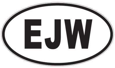 EJW - 3 Letter Initials Oval Magnet