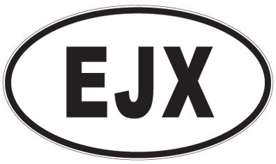 EJX - 3 Letter Initials Oval Sticker