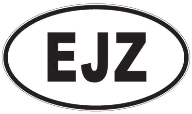 EJZ - 3 Letter Initials Oval Magnet