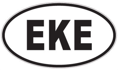 EKE - 3 Letter Initials Oval Magnet