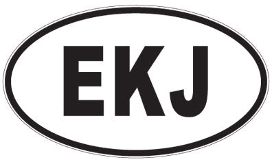 EKJ - 3 Letter Initials Oval Magnet
