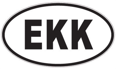 EKK - 3 Letter Initials Oval Magnet