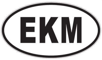 EKM - 3 Letter Initials Oval Magnet