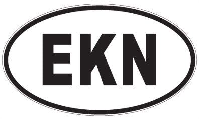 EKN - 3 Letter Initials Oval Magnet
