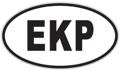 EKP - 3 Letter Initials Oval Sticker