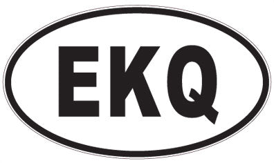 EKQ - 3 Letter Initials Oval Magnet