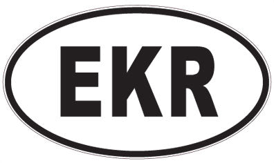 EKR - 3 Letter Initials Oval Magnet