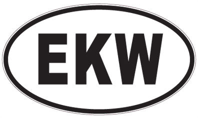 EKW - 3 Letter Initials Oval Magnet