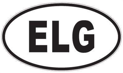 ELG - 3 Letter Initials Oval Sticker
