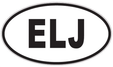 ELJ - 3 Letter Initials Oval Magnet