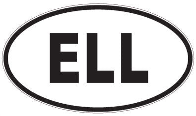 ELL - 3 Letter Initials Oval Magnet