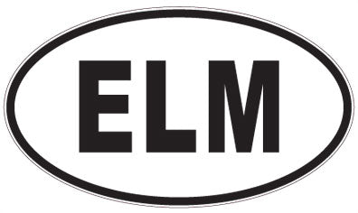 ELM - 3 Letter Initials Oval Magnet