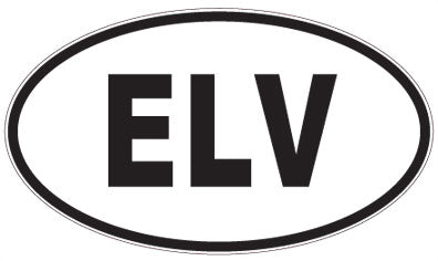 ELV - 3 Letter Initials Oval Sticker
