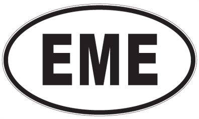 EME - 3 Letter Initials Oval Sticker