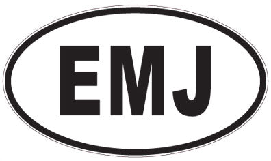 EMJ - 3 Letter Initials Oval Magnet
